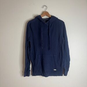 Converse Hoodie Women's Thermal Waffle Knit Pullover Blue Size S